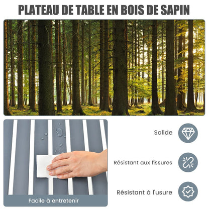 Table De Camping Pliante Avec Sac De Transport Pour Pique-Nique Plage Barbecue Camping Pêche Naturel/Gris
