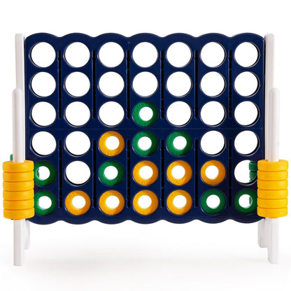 Jeu Puissance 4 Géant Avec 42 Anneaux Et 2 Leviers De Redémarrage Pour Fête Intérieur Extérieur 120X42X104Cm Bleu