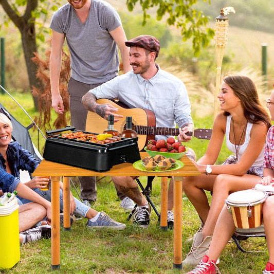 Table De Camping Pliante Avec Sac De Transport Pour Pique-Nique Plage Barbecue Camping Pêche Naturel/Gris