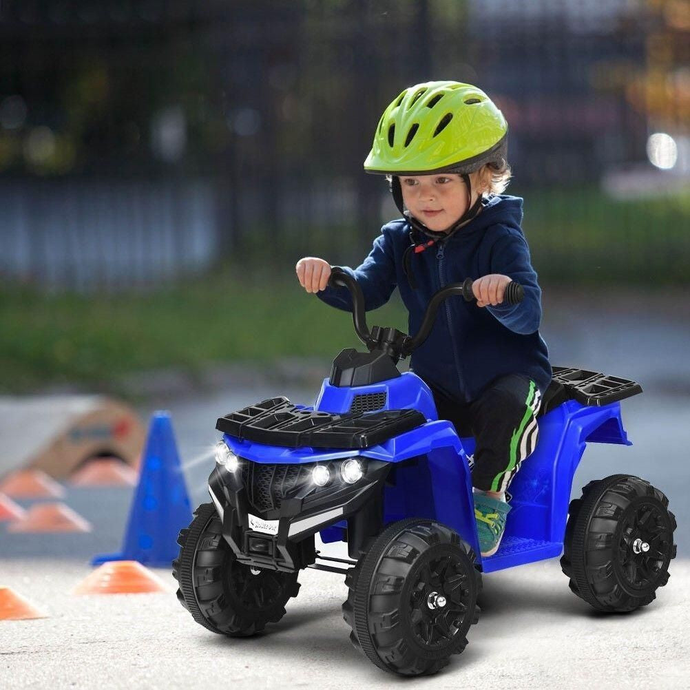 Quad Electrique Pour Enfants 3 Km/H Phares Musique MP3 USB AUX Volume Réglable Voiture Pour Enfants De 3-6 Ans Blanc/Rouge/Bleu