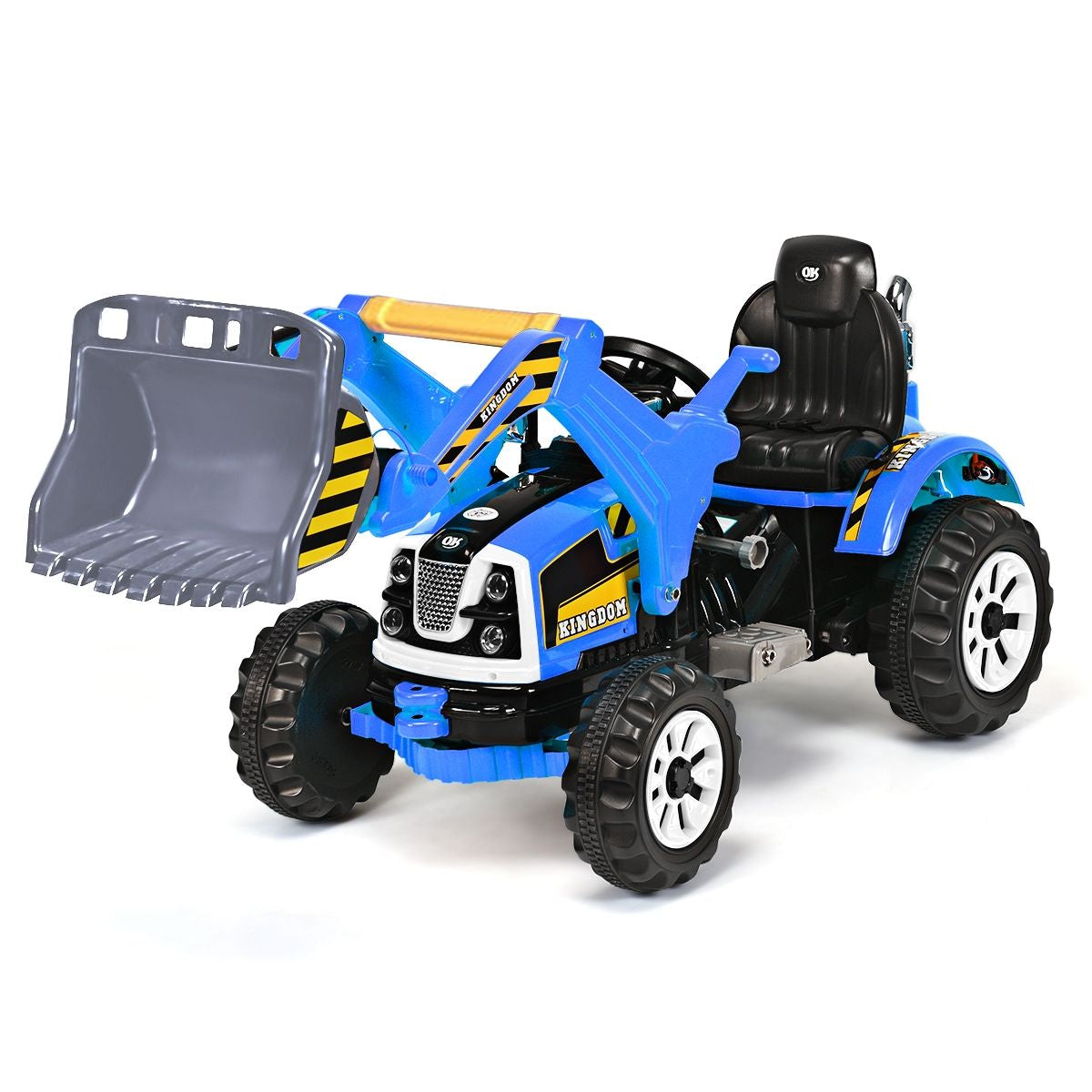 Tracteur Pour Enfants 3-8 Ans Tracteur Electrique Avec 2 Choix De Vitesse Et Chargeuse Marche Avant Et Arrière Vert/Bleu/Jaune