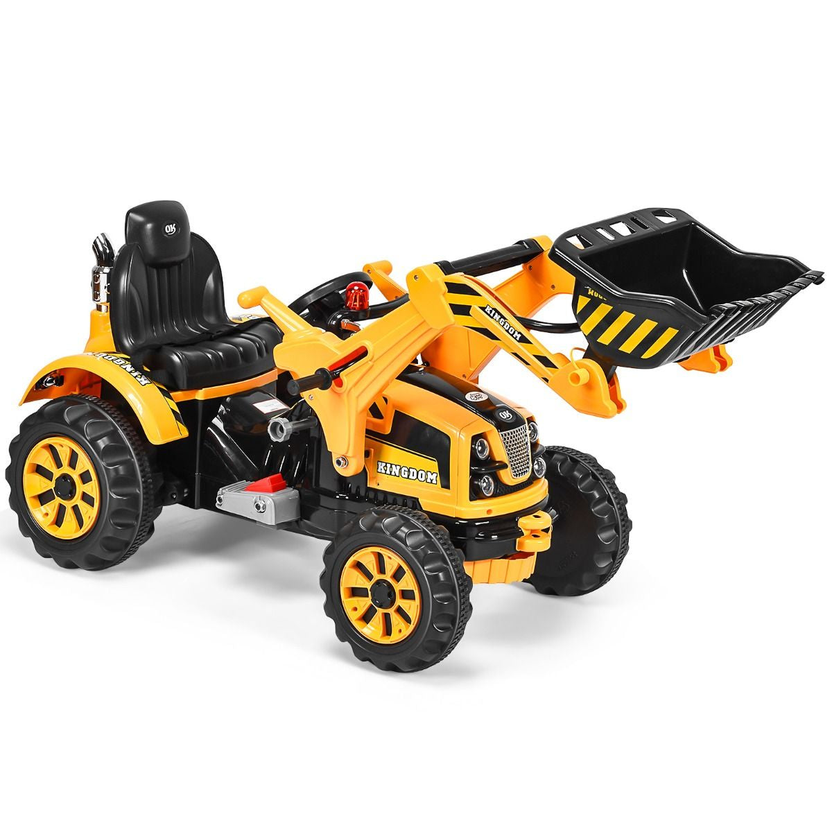 Tracteur Pour Enfants 3-8 Ans Tracteur Electrique Avec 2 Choix De Vitesse Et Chargeuse Marche Avant Et Arrière Vert/Bleu/Jaune