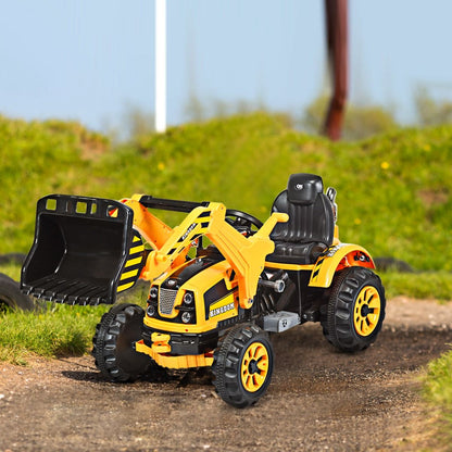 Tracteur Pour Enfants 3-8 Ans Tracteur Electrique Avec 2 Choix De Vitesse Et Chargeuse Marche Avant Et Arrière Vert/Bleu/Jaune