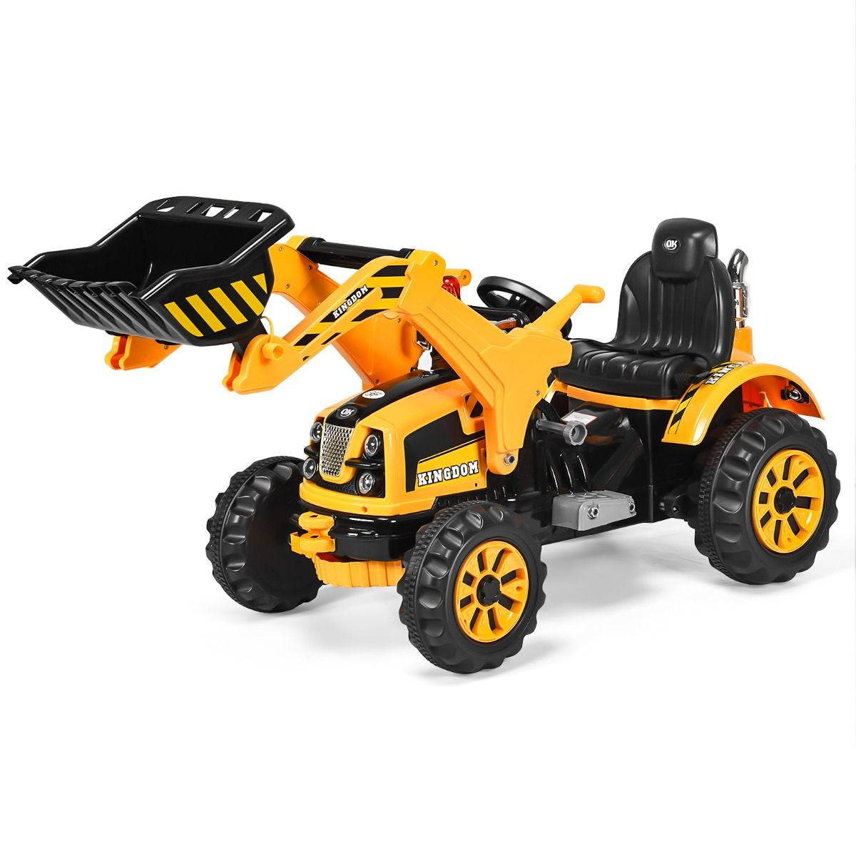 Tracteur Pour Enfants 3-8 Ans Tracteur Electrique Avec 2 Choix De Vitesse Et Chargeuse Marche Avant Et Arrière Vert/Bleu/Jaune